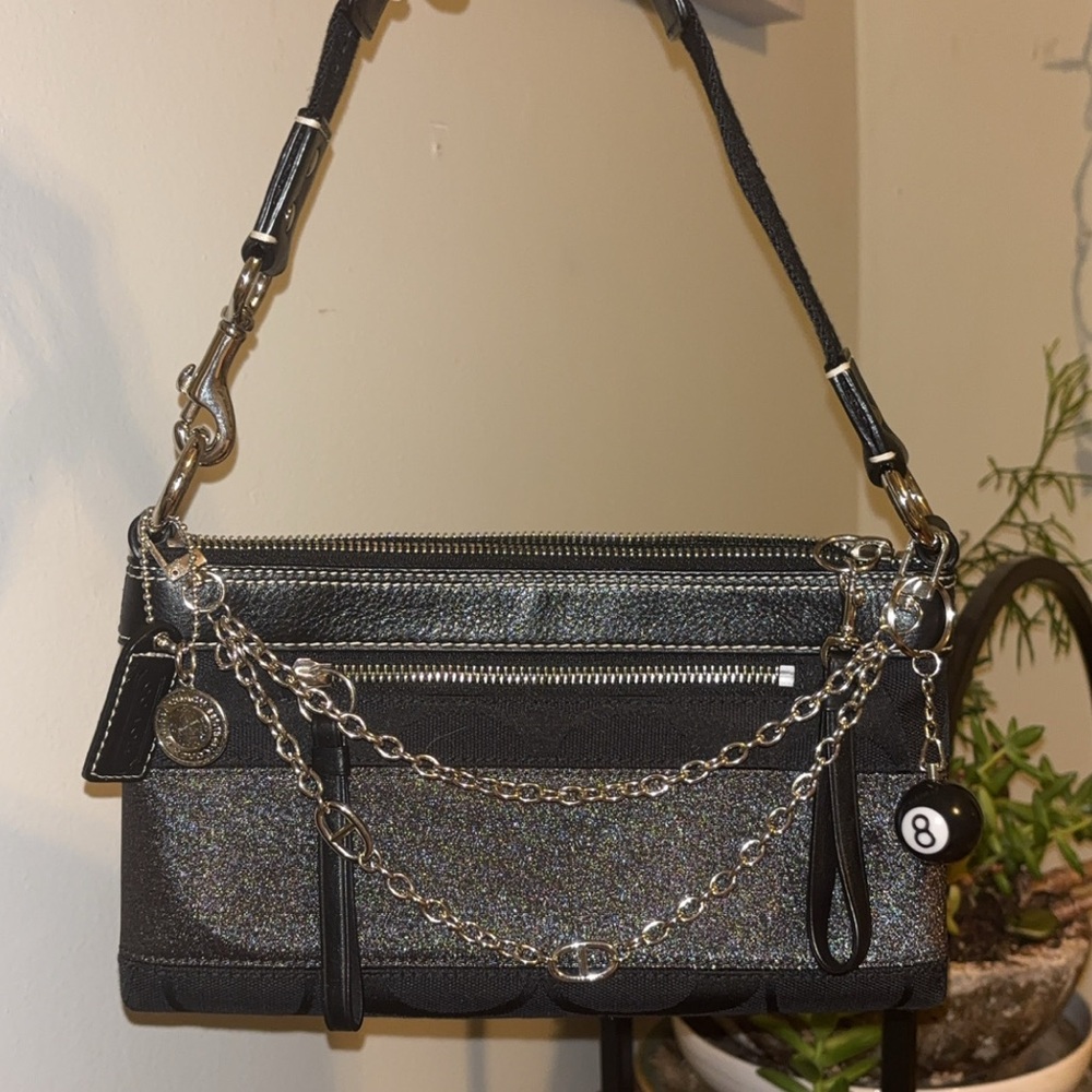 Y2K black Coach Demi shoulder bag with Charms